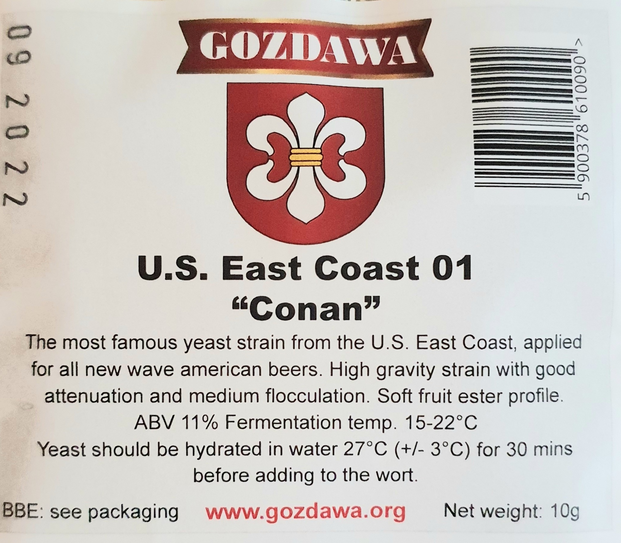 GOZDAWA U.S. East Coast 01 " Conan" -  obergärige Trockenhefe 10g
