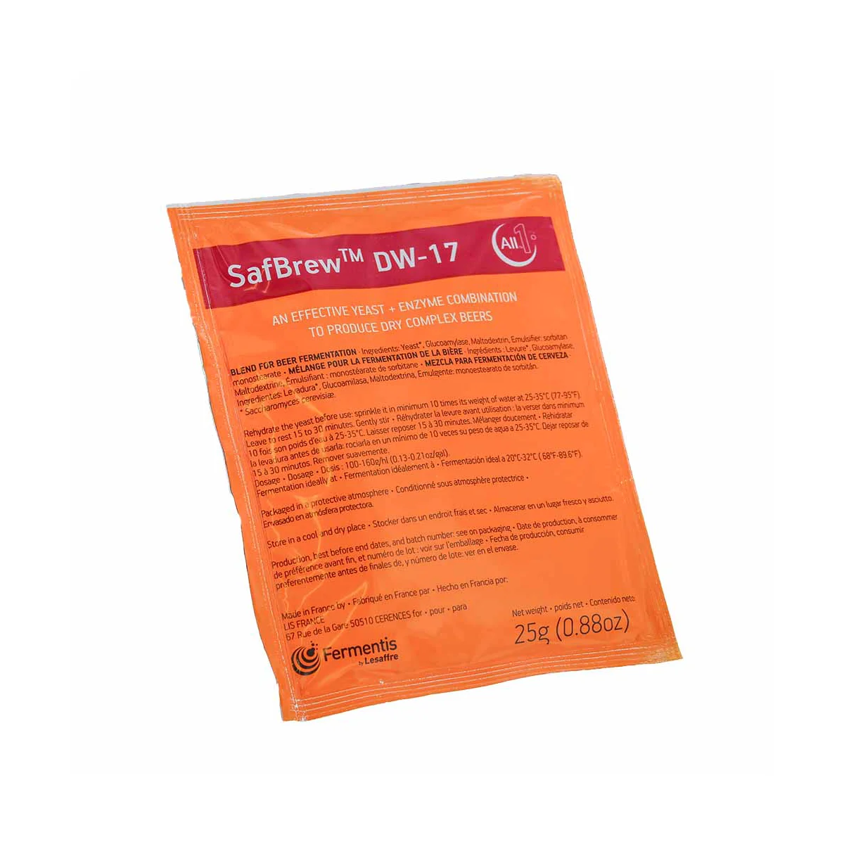 Fermentis SafBrew™ DW-17 obergärige Trockenhefe - 25 g