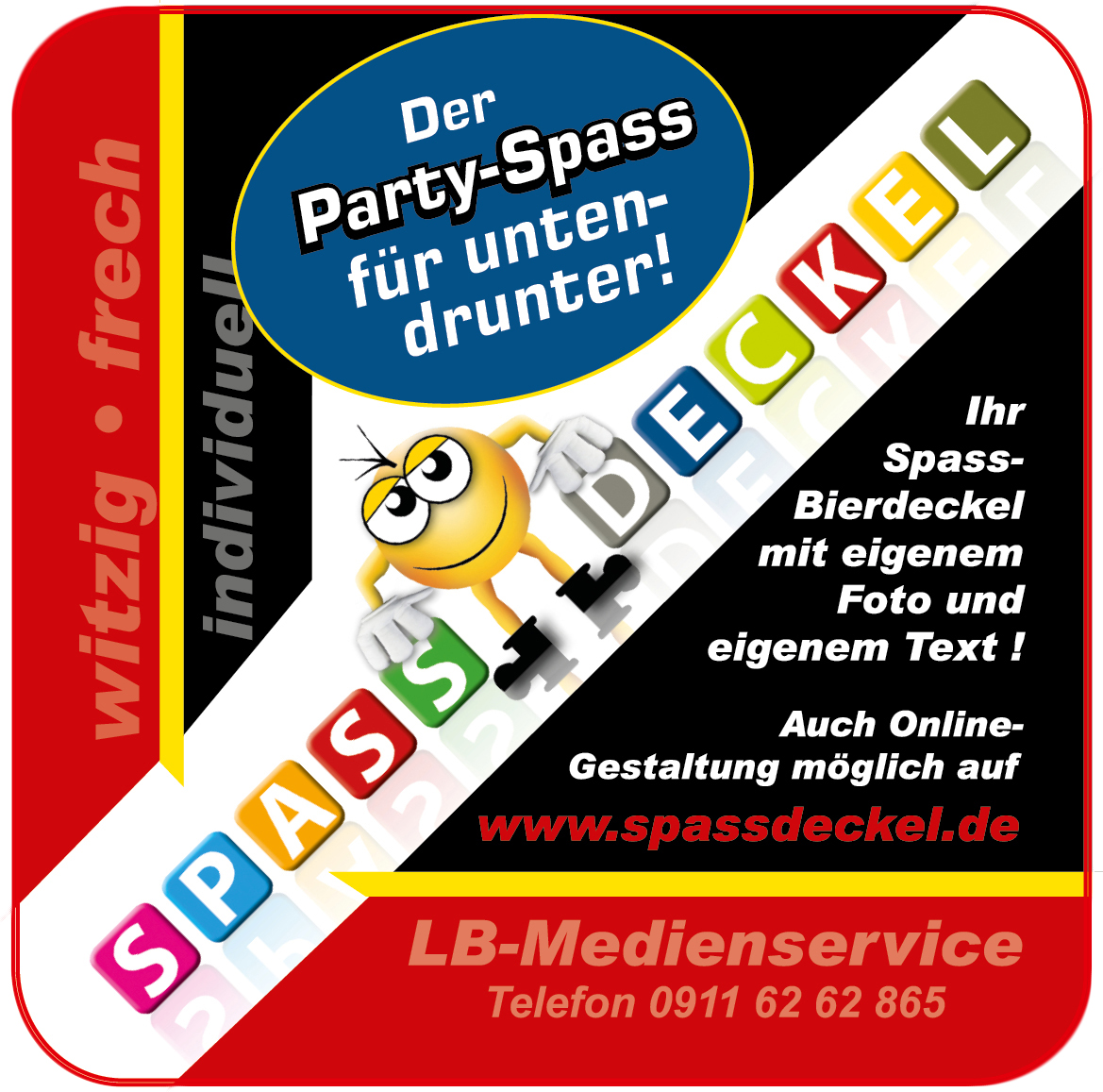 Bierdeckel auch zum selber gestalten Werbung