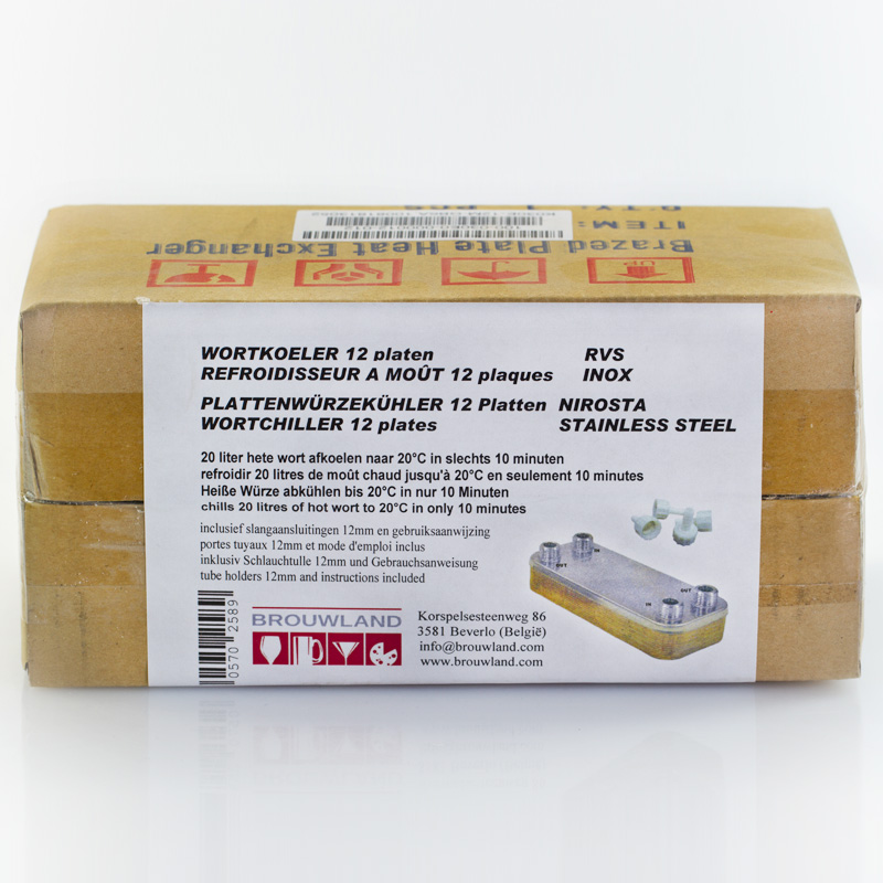 Plattenwürzekühler NIRO, 12 Platten