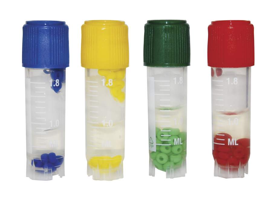 Cryoröhrchen mit Perlen steril gemischt 4 Stück