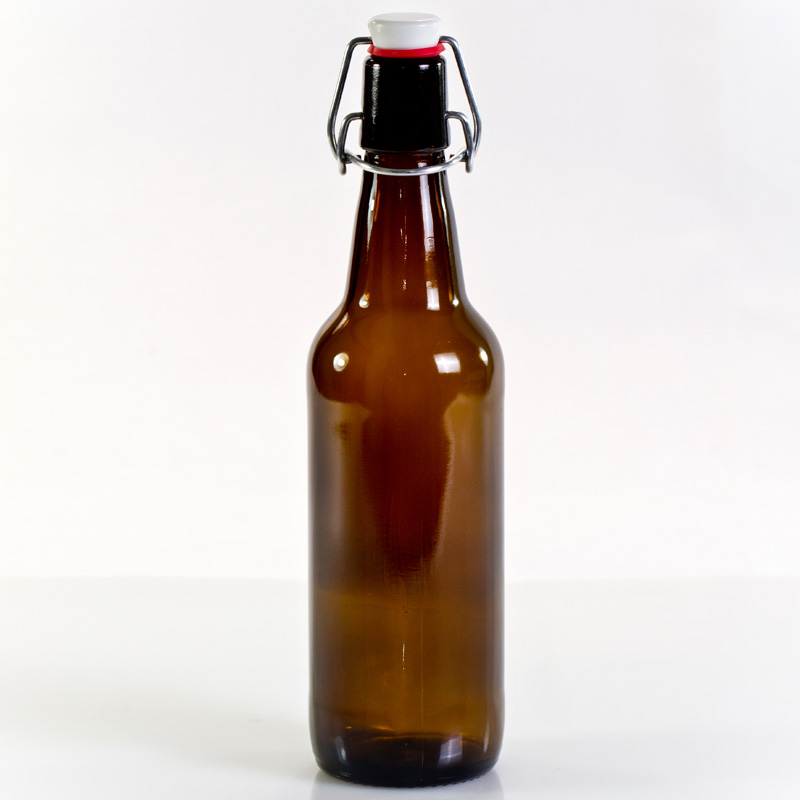 0,5 Liter Wiederverwendbare braune Bügelflaschen aus Glas inklusive Verschluss