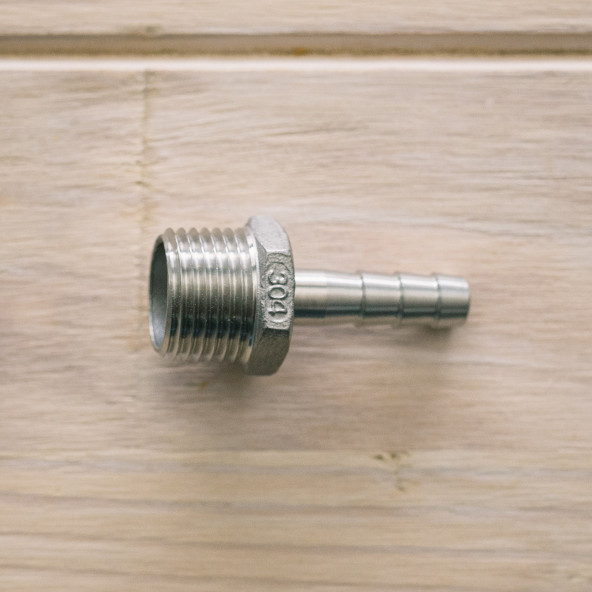 Ss Brewtech™ Schlauchanschlussstück ⅜" auf ½" MPT-Außengewinde