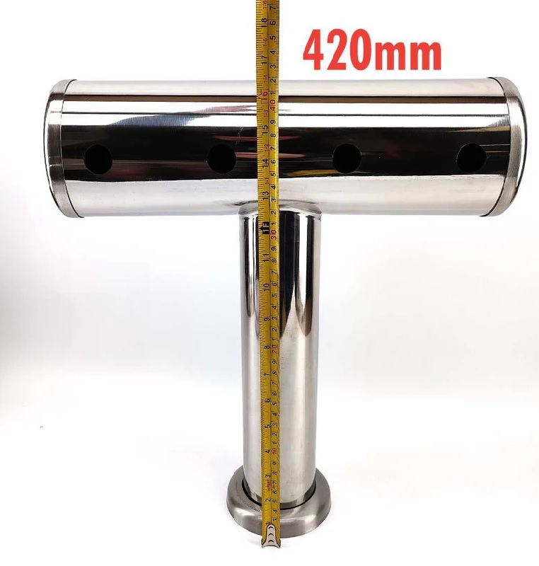 T-Bar Zapfsäule für 4 Zapfhähne Edelstahl