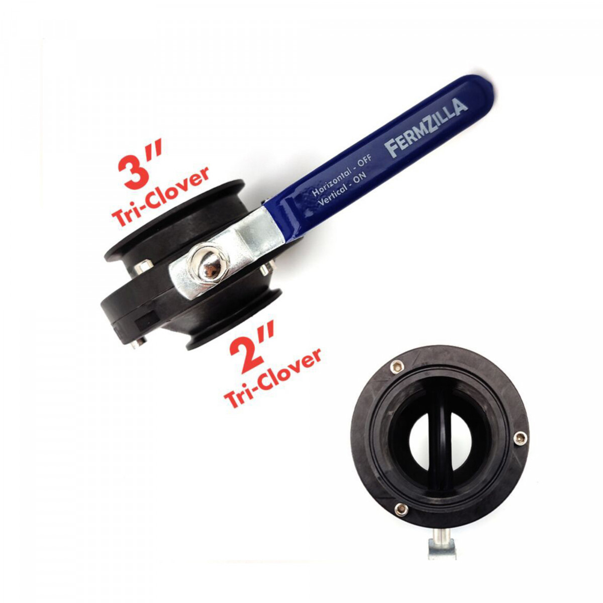 FermZilla Scheibenventil 3" TC auf 2" TC