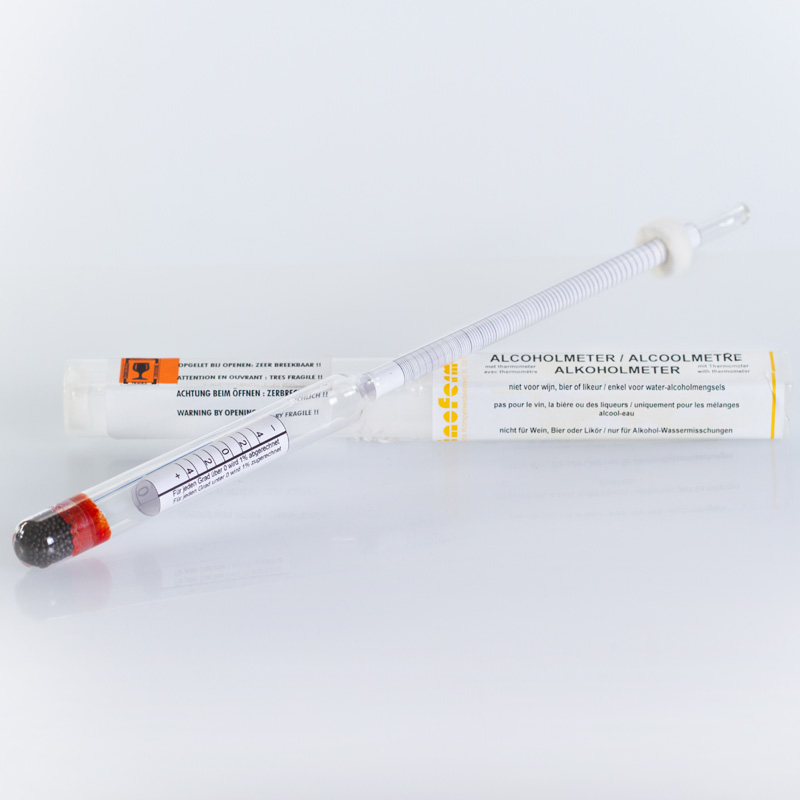 Alkoholmeter mit Thermometer