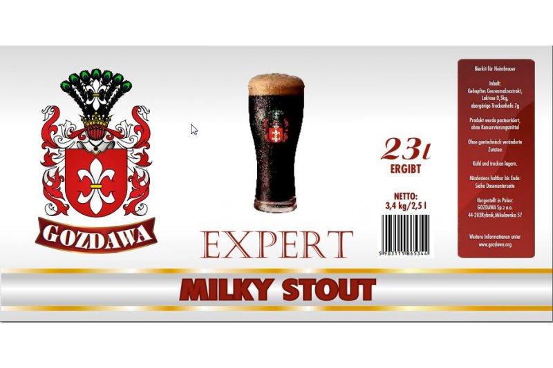gehopftes flüssiges Malzextrakt Sorte Expert Milky Stout