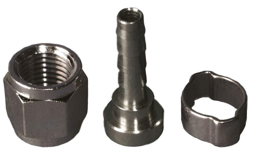 schlauchtulle 8mm +überwurfmutter für soda-keg