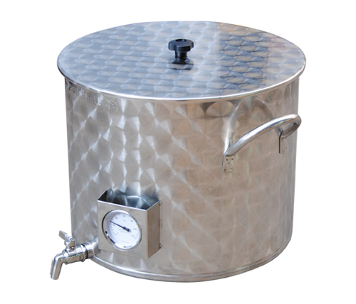 Bierbraukessel 35L Edelstahl mit Auslauf und Thermometer