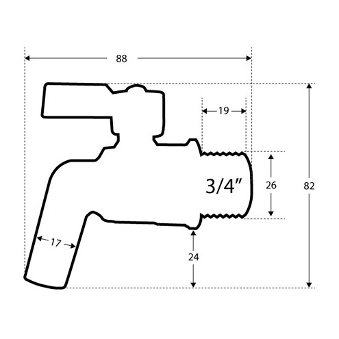 Auslaufhahn Edelstahl