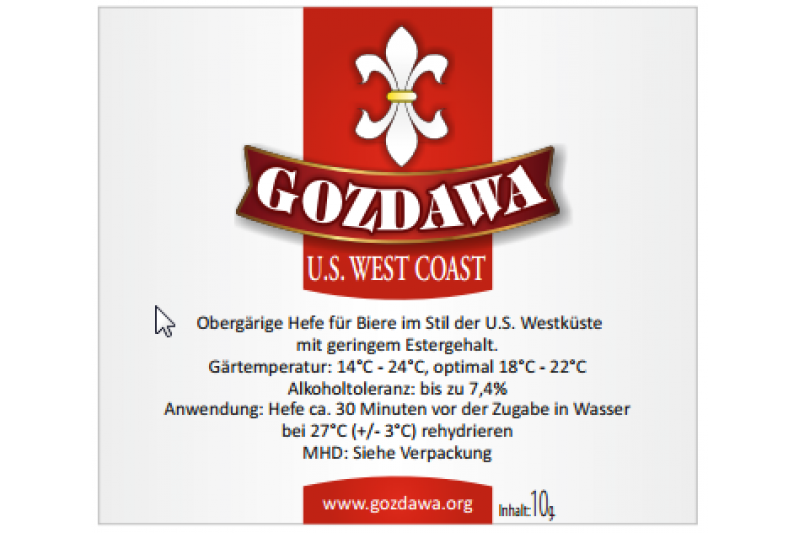 GOZDAWA U.S. West Coast (USWC) - obergärige Trockenhefe 10g